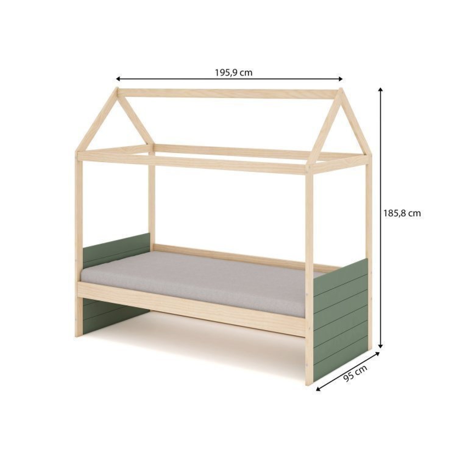 Bicama Solteiro Infantil Reversível Telhado Completo Casinha Garden Casatema - 10