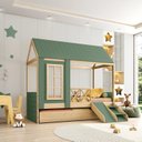 Ver imagem 2 de Bicama Solteiro Infantil Reversível Telhado Completo Casinha Garden Casatema MadeiraOriginals
