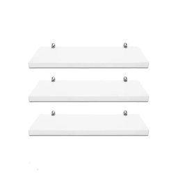 Kit 3 Prateleiras Mdf Suporte Invisível - Decoração - Branco - 1