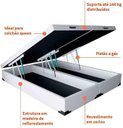 Ver imagem 4 de Cama Box Baú Queen Bipartido Sintético Branco 158x198