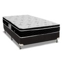 Ver imagem 1 de Cama Box Casal: Colchão Molas Ortobom Nanolastic Physical Spring + Base Crc Suede Black(138x188)