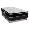 Cama Box Casal: Colchão Molas Ortobom Nanolastic Physical Spring + Base Crc Suede Black(138x188) - 1