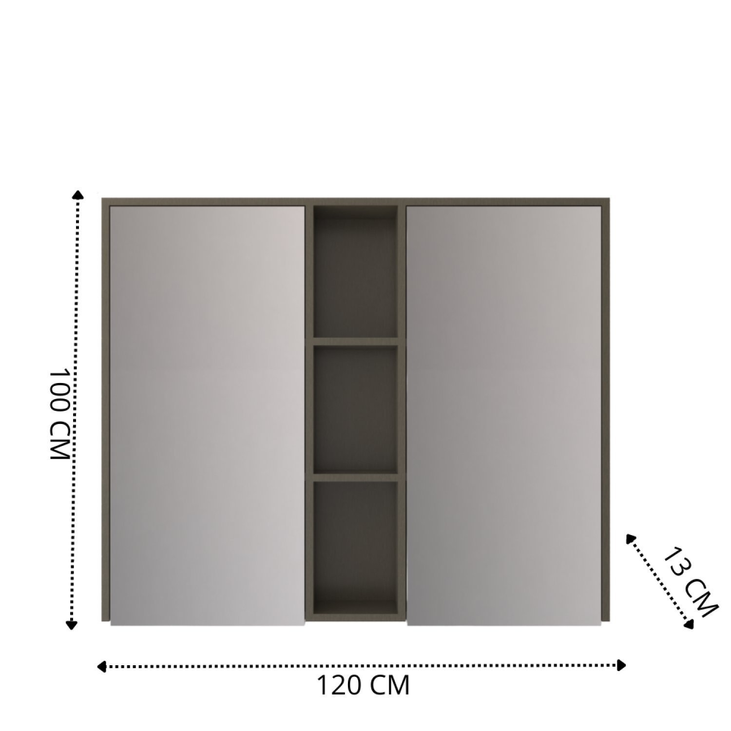 Espelheira para banheiro com Led 120cm 2 Portas e 3 Prateleiras - 4