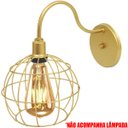 Ver imagem 3 de 2 Luminárias Arandela de Parede Aramada Globo Industrial Retro Dourada Agp Ilumini Vintage