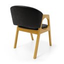 Ver imagem 6 de Kit com 4 Cadeiras Agatha Madeira Maciça Estofada para Mesa de Jantar Courino Preto 503