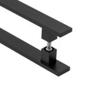 Ver imagem 3 de Puxador Inox Preto Para Porta Pivotante Madeira Vidro 80 Cm