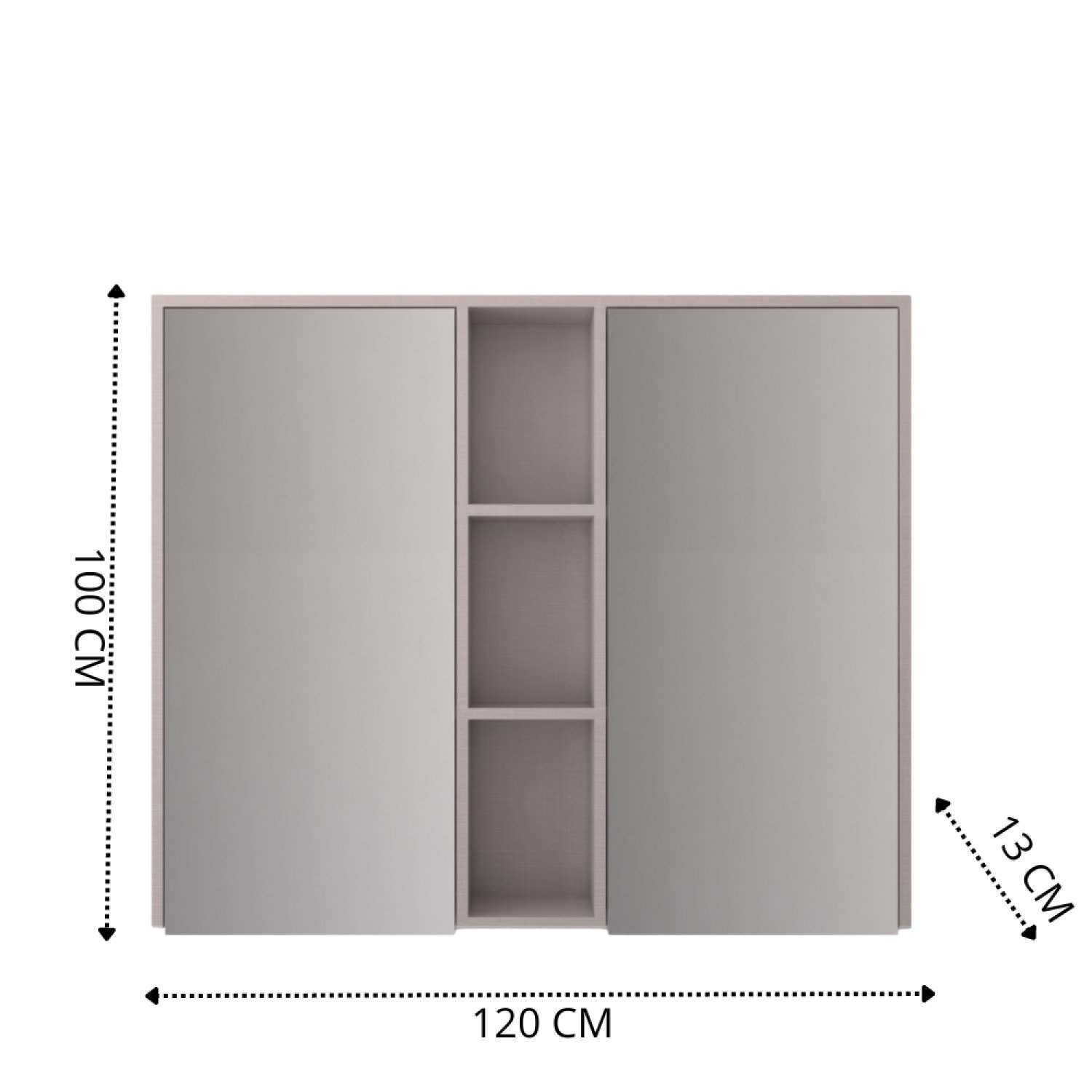 Espelheira para banheiro com Led 120cm 2 Portas e 3 Prateleiras - 4