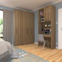 Ver imagem 2 de Quarto Home Office com Guarda Roupas e Bancada de Estudos Paris Luciane Móveis