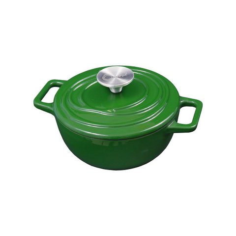 Caçarola de Ferro Fundido Esmaltado Aroma 18 Cm Verde Oxford
