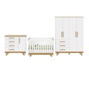 Ver imagem 3 de Quarto de Bebê Completo com Cômoda Berço e Guarda Roupa 100% Mdf Retrô Kakau Espresso Móveis