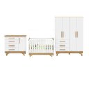 Ver imagem 1 de Quarto de Bebê Completo com Cômoda Berço e Guarda Roupa 100% Mdf Retrô Kakau Yescasa