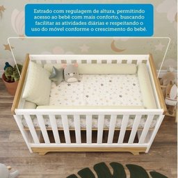 Quarto de Bebê Completo com Cômoda Berço e Guarda Roupa 100% Mdf Retrô Kakau Espresso Móveis - 10