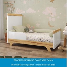 Quarto de Bebê Completo com Cômoda Berço e Guarda Roupa 100% Mdf Retrô Kakau Espresso Móveis - 8