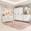 Ver imagem 2 de Quarto de Bebê Completo com Cômoda Berço e Guarda Roupa 100% Mdf Retrô Kakau Espresso Móveis