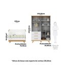 Ver imagem 4 de Conjunto Quarto de Bebê com Guarda Roupa e Berço Kakau Retrô Yescasa