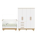 Ver imagem 1 de Conjunto Quarto de Bebê com Guarda Roupa e Berço Kakau Retrô Yescasa