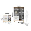 Ver imagem 5 de Quarto Infantil com Guarda Roupa 4 Portas e Cômoda 1 Porta 100% MDF Kakau Retrô Espresso Móveis