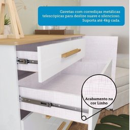 Quarto Infantil com Guarda Roupa 4 Portas e Cômoda 1 Porta 100% MDF Kakau Retrô Espresso Móveis - 13