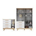 Ver imagem 5 de Quarto Infantil/Juvenil com Guarda Roupa 4 Portas e Cômoda 1 Porta 100% MDF Kakau Retrô Espresso Móveis