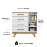 Quarto Infantil com Guarda Roupa 4 Portas e Cômoda 1 Porta 100% MDF Kakau Retrô Espresso Móveis - 7