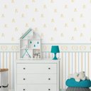 Ver imagem 1 de Papel de Parede Infantil Listras e Faixa Dourado Arte Destaque 3 Metros