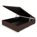 Ver imagem 1 de Baú Casal Marrom Premium Blindado Madeira 138x188x41