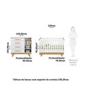 Ver imagem 4 de Quarto de Bebê com Berço 2 em 1 e Cômoda 1 Porta 100% MDF Jolie Retrô Yescasa Branco/Amêndoa