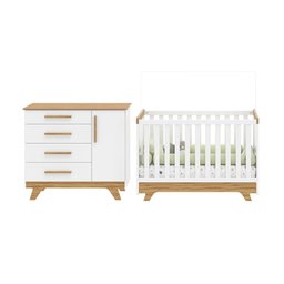 Quarto de Bebê com Cômoda e Berço 100% Mdf Jolie Retrô Espresso Móveis - 3