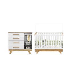 Quarto de Bebê com Cômoda e Berço 100% Mdf Jolie Retrô Espresso Móveis - 4