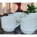 Ver imagem 2 de Jogo de Xicara de Cha Empilhavel 200 Ml Porcelana Branca