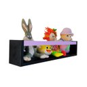 Ver imagem 3 de Prateleira para Livros Infantis Nicho Organizador Pelúcia Quarto de Criança Mdf Preto 55 Cm:lilás
