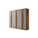 Ver imagem 3 de Guarda-Roupa 6 Portas 2 Gavetas MDF London Laranja/Off White/Marromle
