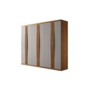 Ver imagem 3 de Guarda-Roupa 6 Portas 2 Gavetas MDF London Laranja/Off White/Marromle