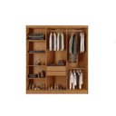 Ver imagem 2 de Guarda-Roupa 6 Portas 2 Gavetas MDF London Laranja/Off White/Marromle