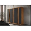 Ver imagem 1 de Guarda-Roupa 6 Portas 2 Gavetas MDF London Laranja/Grafite/Marromle