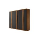 Ver imagem 3 de Guarda-Roupa 6 Portas 2 Gavetas MDF London Laranja/Grafite/Marromle
