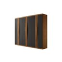 Ver imagem 3 de Guarda-Roupa 6 Portas 2 Gavetas MDF London Laranja/Grafite/Marromle