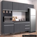 Ver imagem 2 de Cozinha Modulada 4 Peças Balcão sem Tampo 120cm Andréia Cinza - AJL Móveis