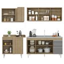 Ver imagem 6 de Armário de Cozinha Modulado de Canto Direito 4 Peças CP42 com Pia Inox Castanho/Cinza - Lumil Lumil 