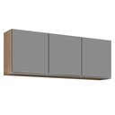 Ver mais imagens de Armário de Cozinha Modulado de Canto Direito 4 Peças CP42 com Pia Inox Castanho/Cinza - Lumil Lumil 