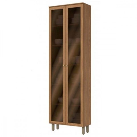 Cristaleira 2 Portas com Vidro Reflecta Requinte Henn 71,5 Nature