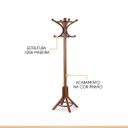 Ver imagem 2 de Cabideiro de Chão Lisboa 50 x 166 cm Madeira Maciça Pinhão CCS