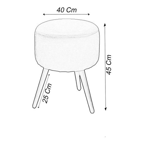 Kit 02 Puff Banqueta Redondo para Sala e Quarto Linho Bege - WeD Decor -  W&D Decor