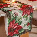 Ver imagem 1 de Trilho de Mesa Decorativo Natalino 35x140cm Flor de Natal