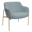 Ver imagem 1 de Poltrona Decorativa Jade Base Aço Ouro Fosco Bouclé Azul Claro - Nexta Casa