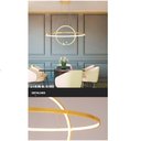 Ver imagem 5 de Luminaria Lustre Pendente 2 Aneis Arco Luxo Perfil Moderno Planeta Infinito Sala Jantar Re