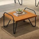 Ver imagem 2 de Mesa de Centro Estilo Industrial Aramado Carvalho Madeira - Bela Móveis