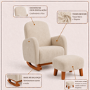 Ver imagem 2 de Poltrona Amamentação Soft Suede Base Balanço com Puff:Bege