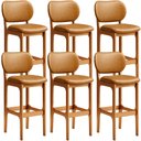 Ver imagem 1 de Kit 6 Banquetas Alta Bar Cozinha Sala Jantar Fixa Betta L02 Imbuia Couríssimo Whisky - Lyam Decor