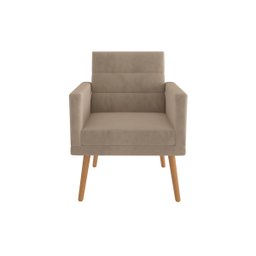 Kit 6 Poltronas Decorativas Lux Suede Bege - 2